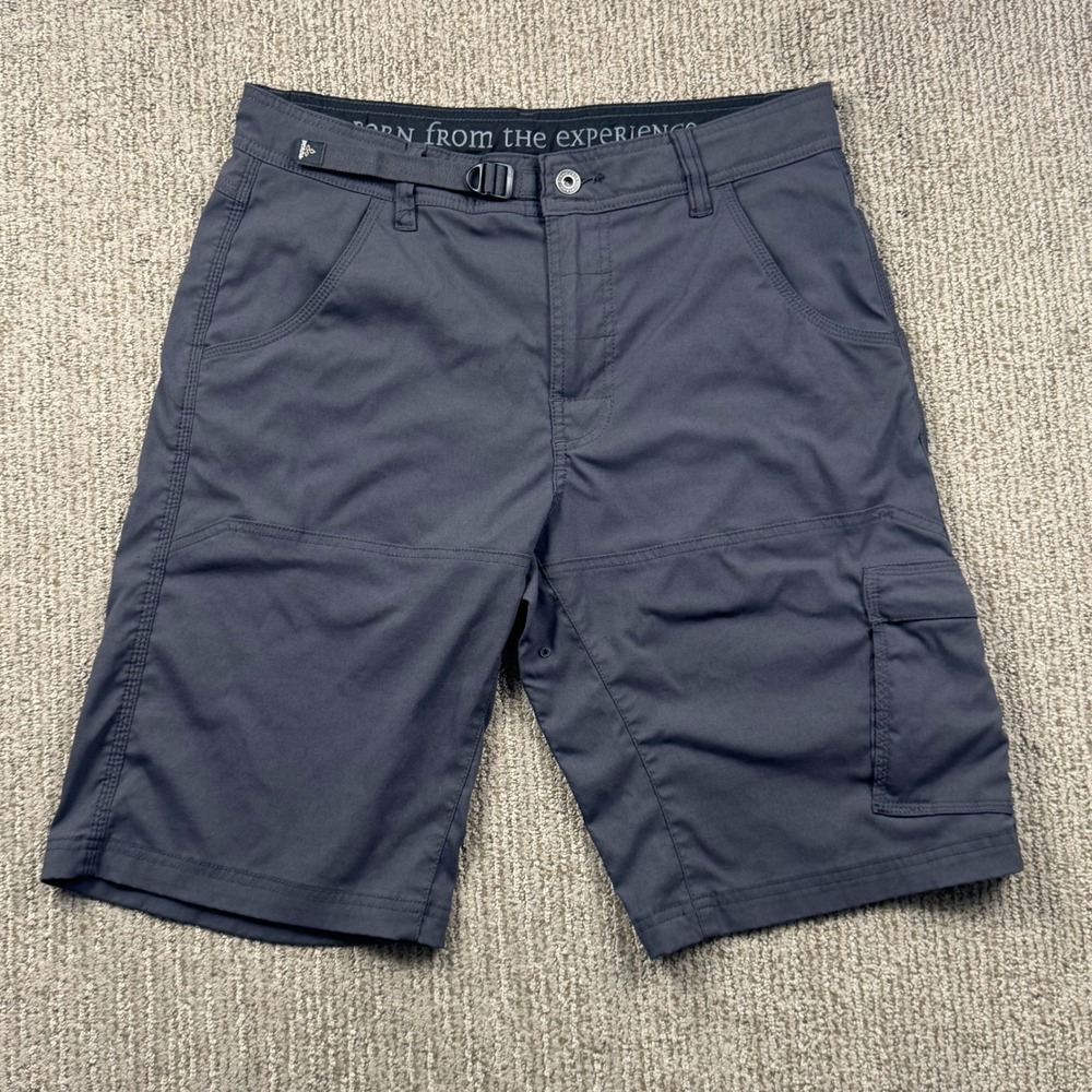 Prana Zion Cargo Shorts Mens 32 12" Inseam Outdoor Hiking Nylon Stretch Grey